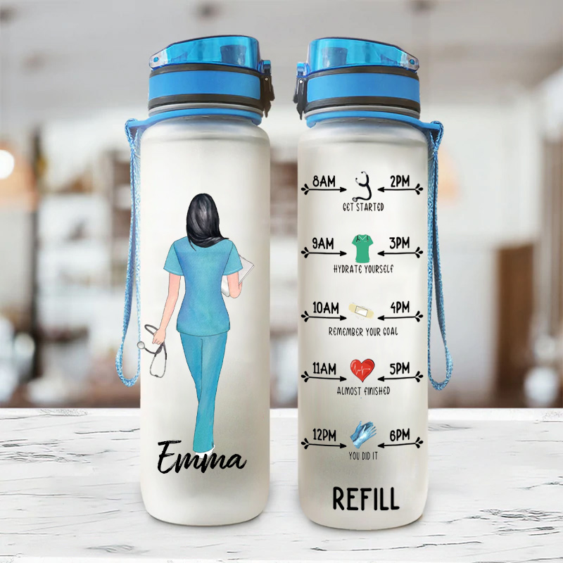 Personalized Personal Image Customization Nurse Water Tracker Bottle