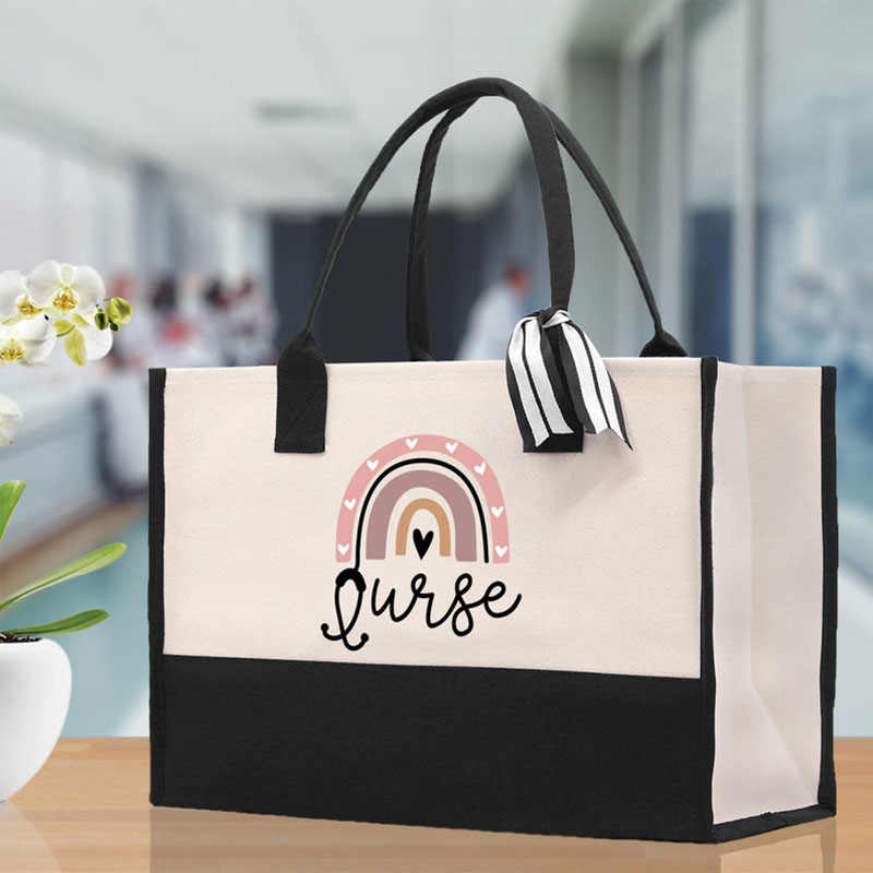 Take Care Of You With Love Nurse Cotton Tote Bag