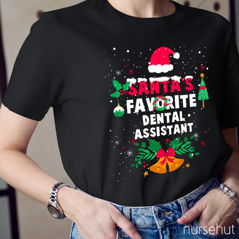 Santa's Favorite Dental Assistant Nurse T-Shirt