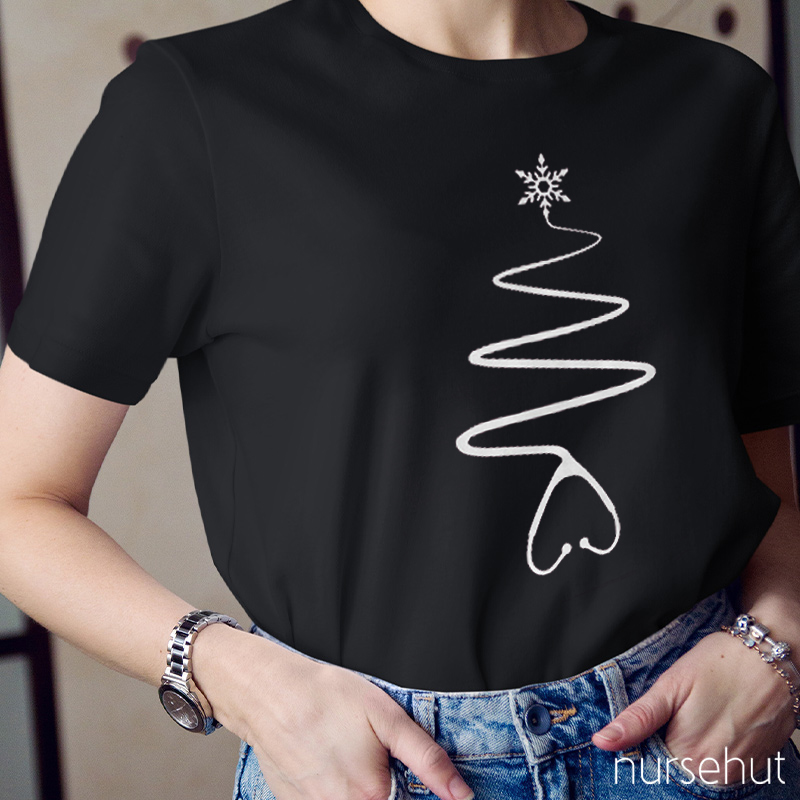 Simple Snowflake Stethoscope Nurse T-Shirt