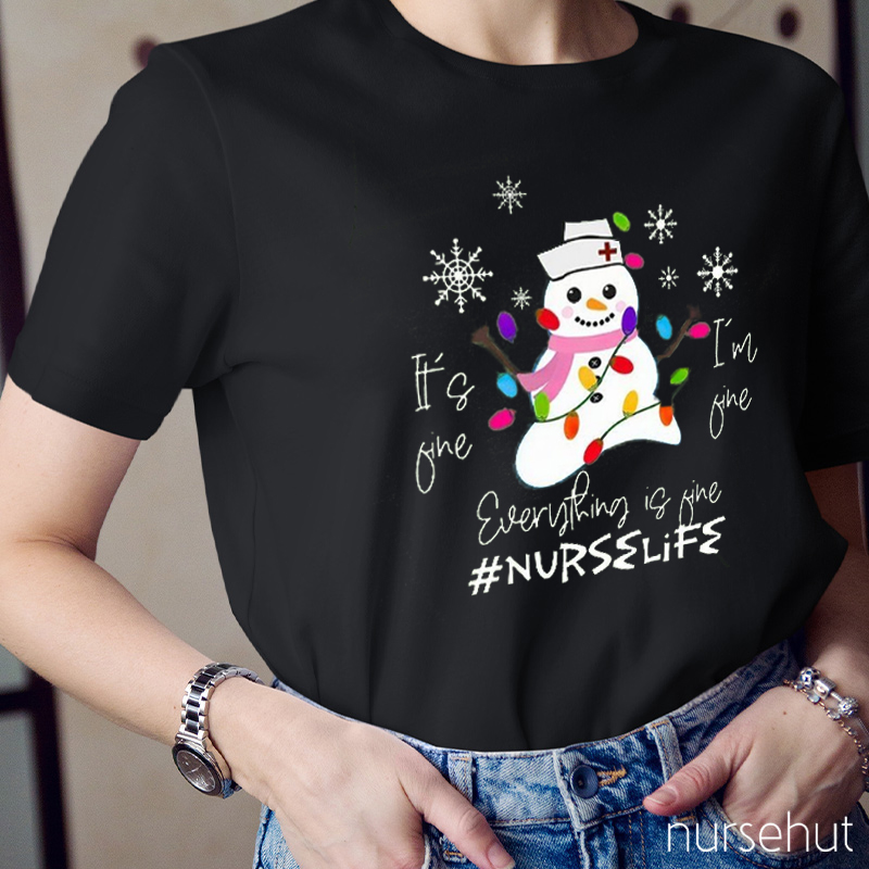 A Fine Christmas Everything Is Fine Nurse T-Shirt