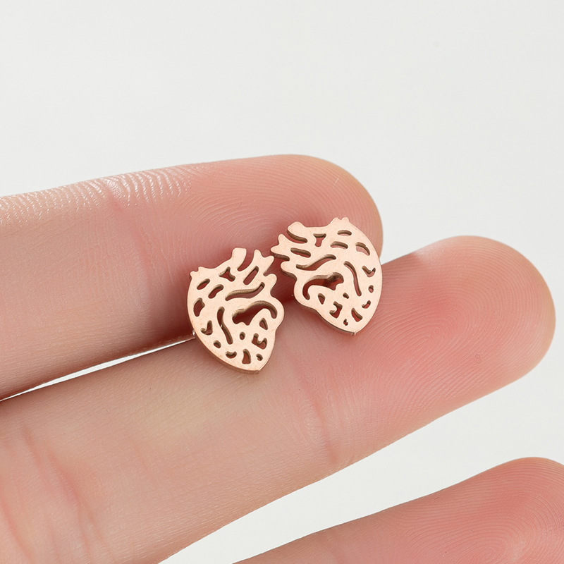 Heart Openwork Nurse Titanium Metal Earrings