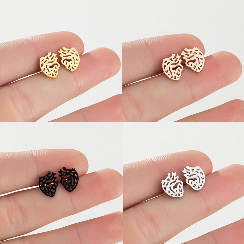 Heart Openwork Nurse Titanium Metal Earrings