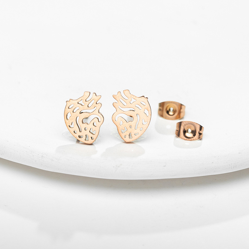 Heart Openwork Nurse Titanium Metal Earrings