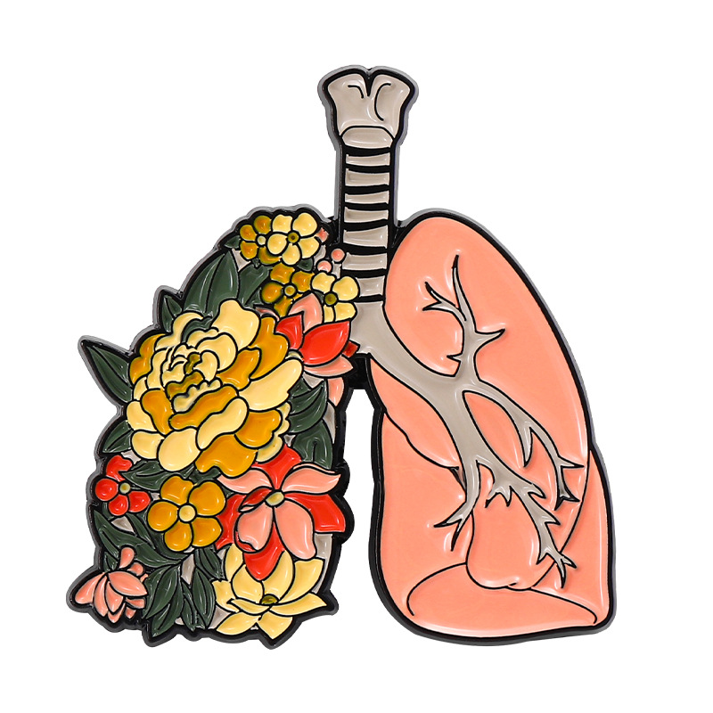 Botanical Flower Butterfly Brain Digestive System Lung Art Organ Nurse Pin