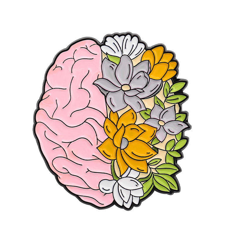Botanical Flower Butterfly Brain Digestive System Lung Art Organ Nurse Pin