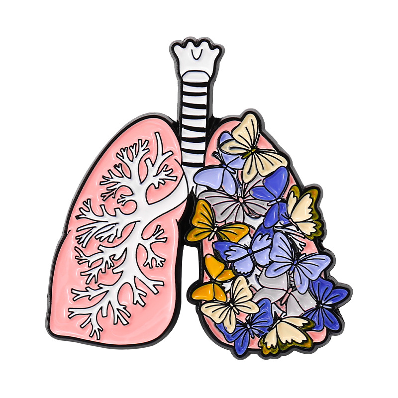 Botanical Flower Butterfly Brain Digestive System Lung Art Organ Nurse Pin