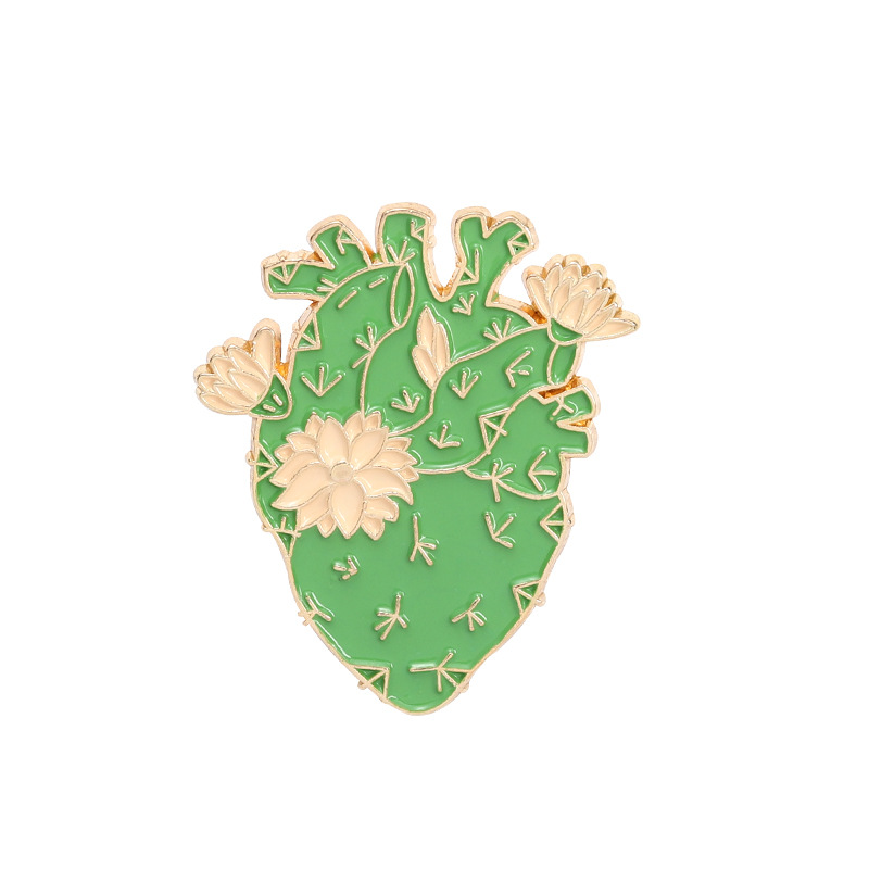 You Make My Heart Pump White Lotus Green Pond Art Heart Organ Nurse Pin