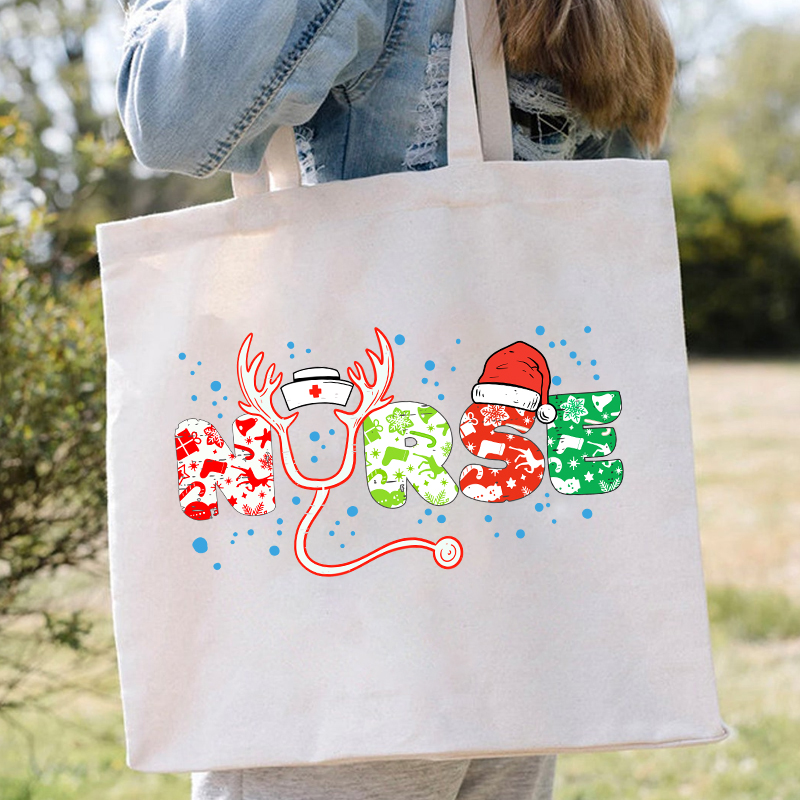 Christmas Nurse Tote Bag