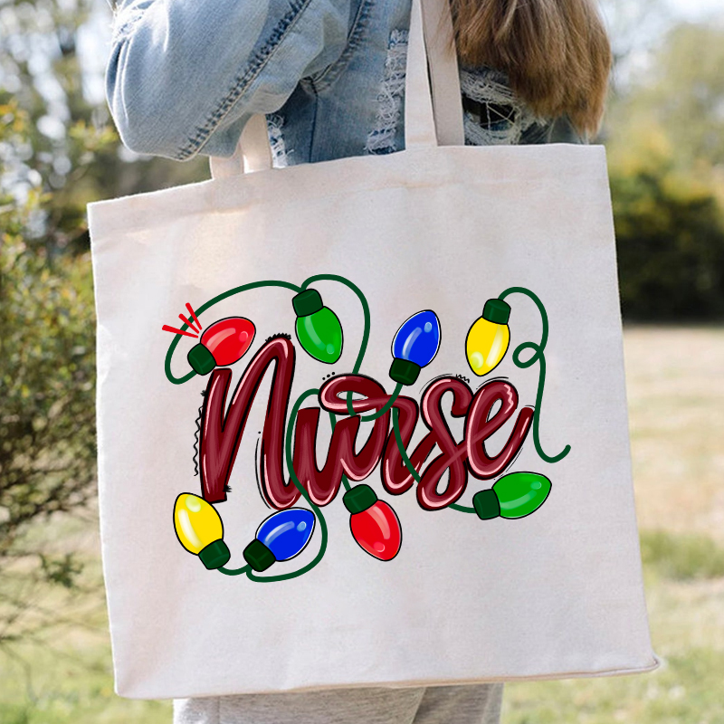 Colored Lights Nurse Tote Bag
