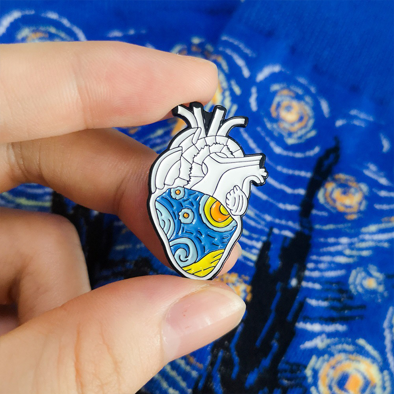 Romantic Starry Sky In Heart Nurse Pin