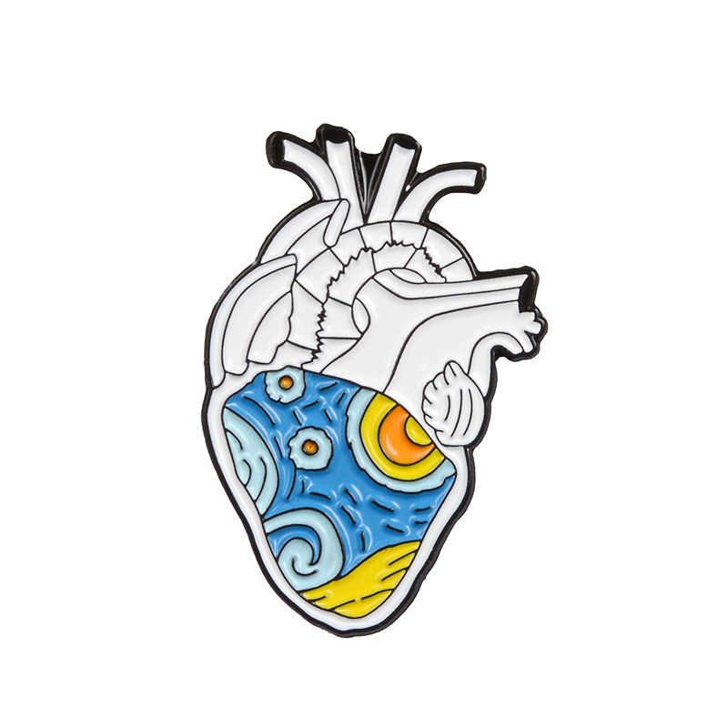 Romantic Starry Sky In Heart Nurse Pin