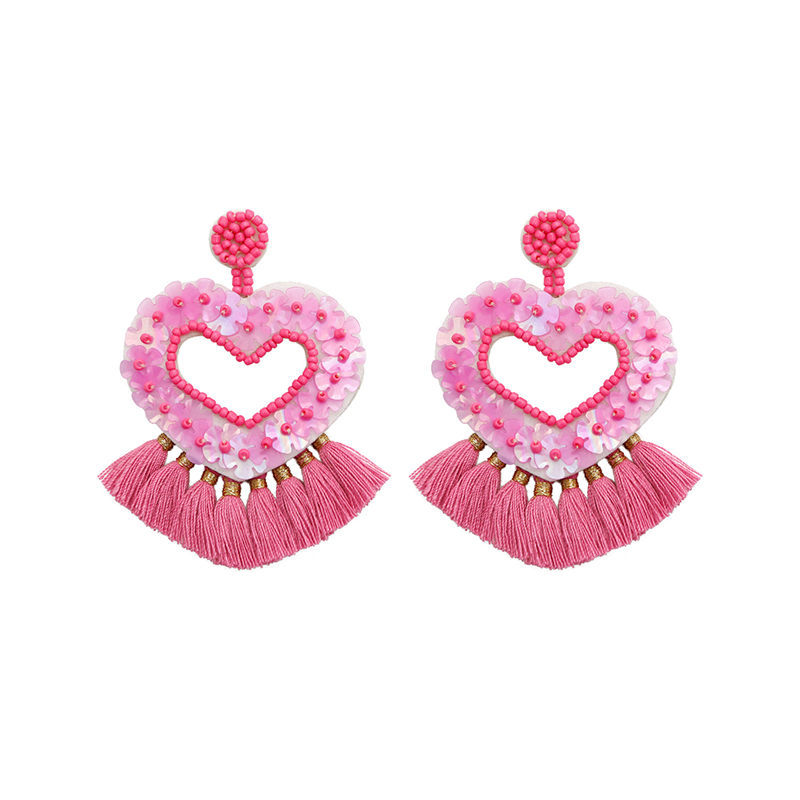 Handmade Valentine Heart Nurse Beaded Earrings