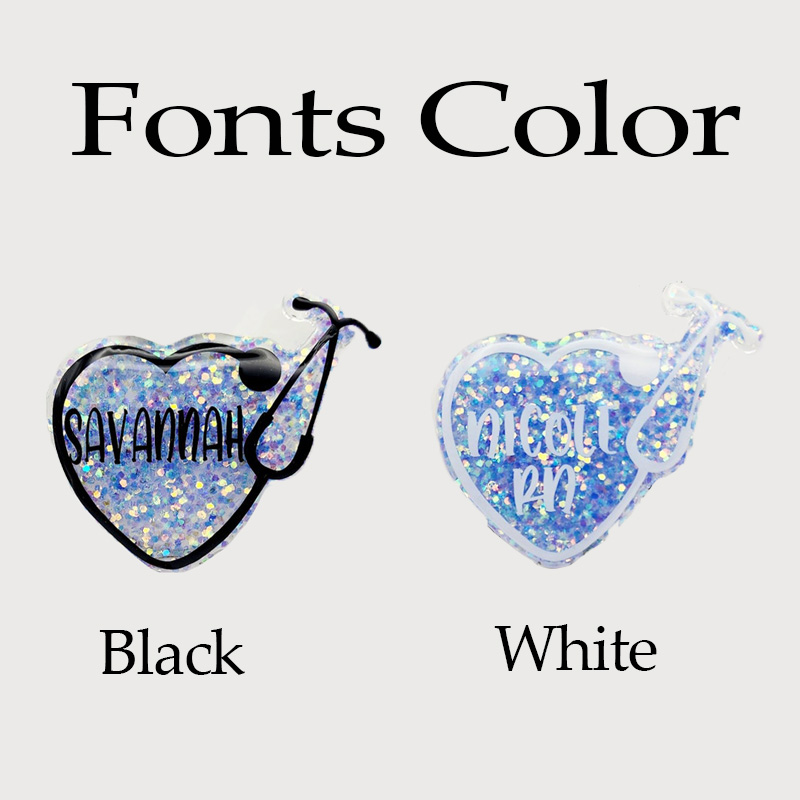 Personalized Shining Heart Shape Nurse Badge Reel