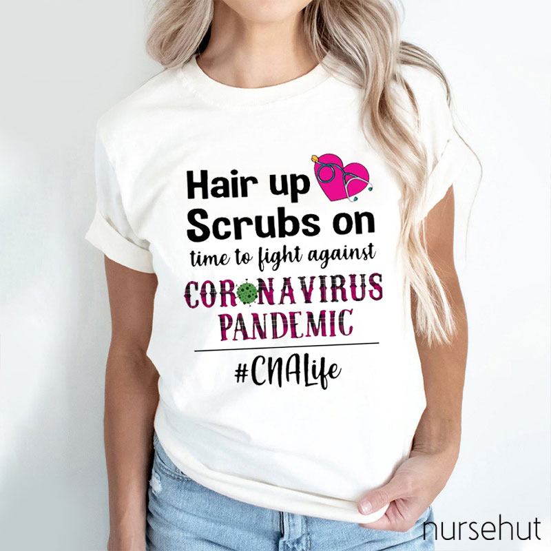 Personalized Hair Up Scrubs On Time To Light Against Nurse T-Shirt