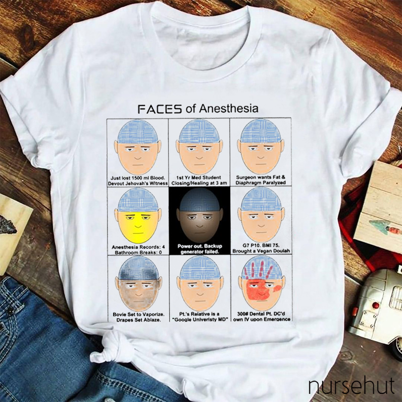 Faces Of Anesthesia Nurse T-Shirt