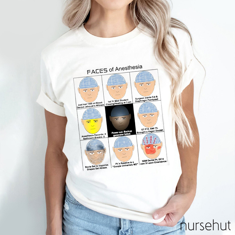 Faces Of Anesthesia Nurse T-Shirt