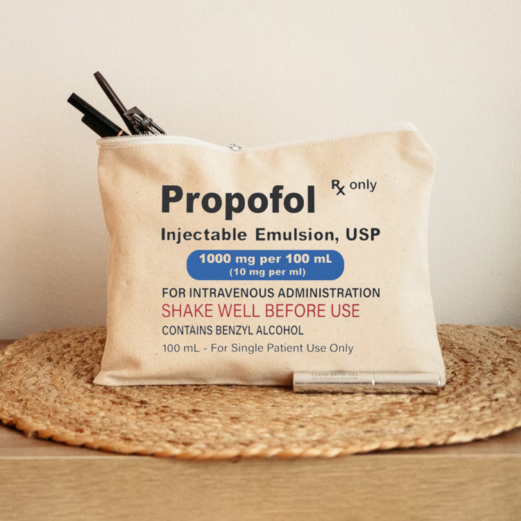 Propofol Anesthetist GI Nurse Makeup Bag