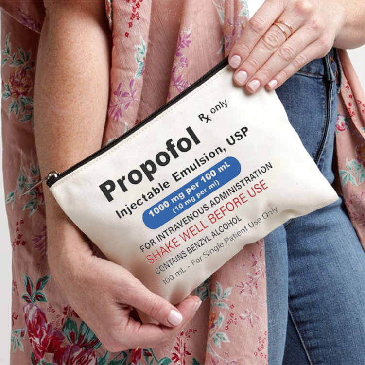 Propofol Anesthetist GI Nurse Makeup Bag