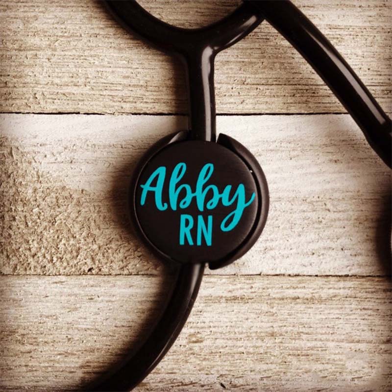 Personalized Name Tag Nurse Stethoscope ID Tag