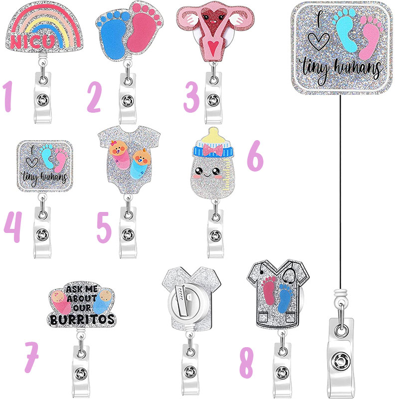 I Love Tiny Humans Nurse Badge Reel