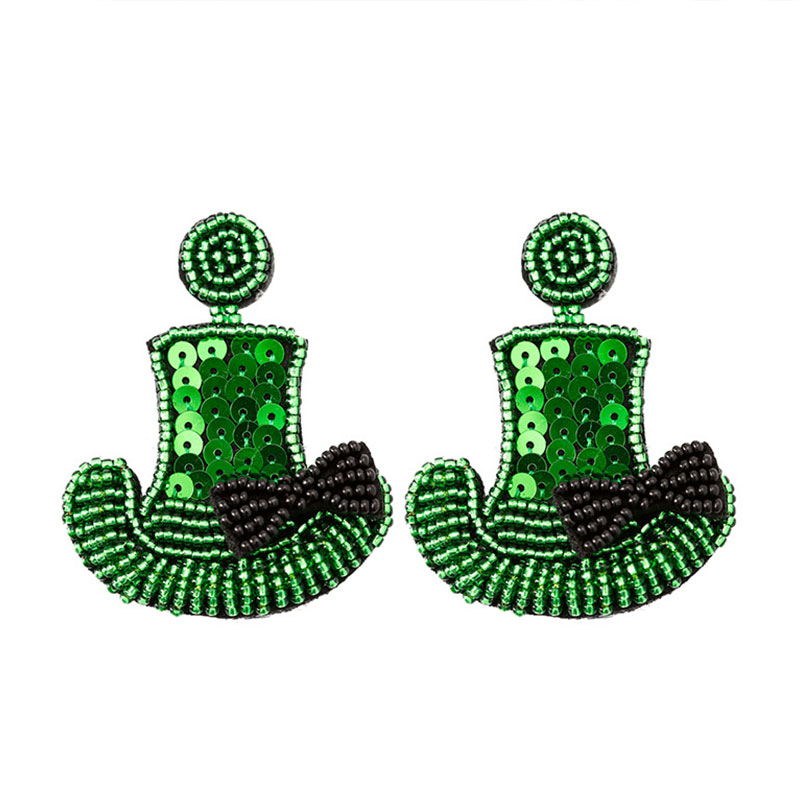 Green Lucky Hat Nurse Earrings