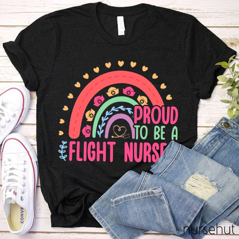 Rainbow Proud To Be A Flight Nurse T-Shirt