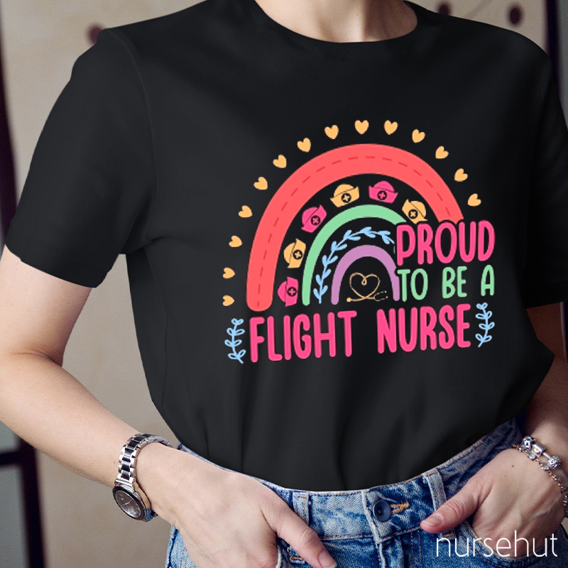 Rainbow Proud To Be A Flight Nurse T-Shirt
