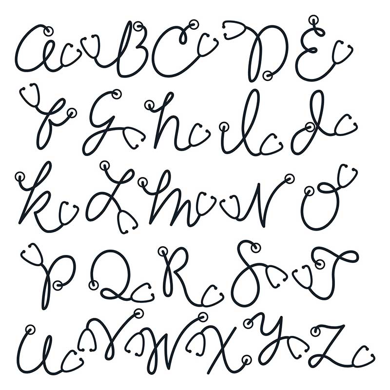 Personalized Stethoscope Letter Nurse T-Shirt