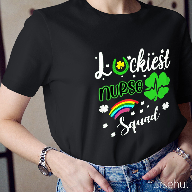 Luckiest Nurse Squad Nurse T-Shirt