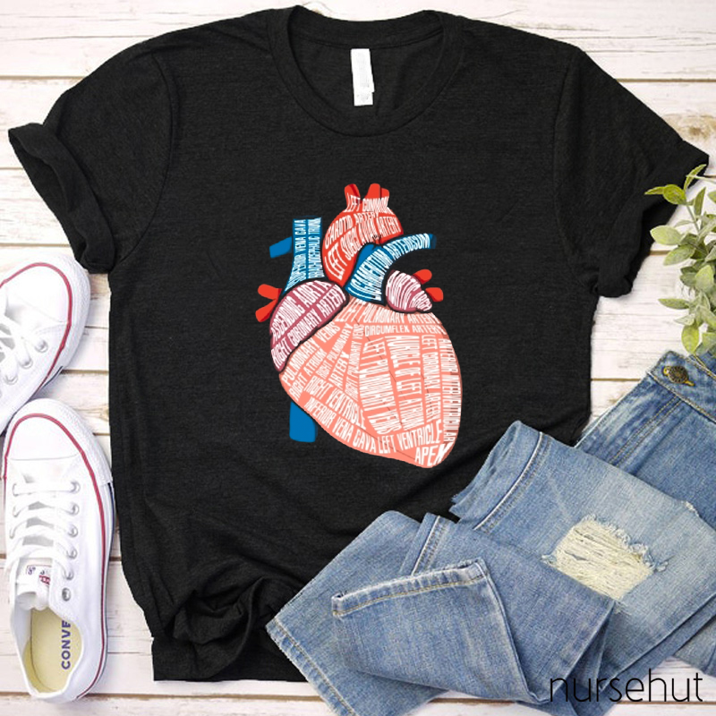 Anatomical Parts Of Heart Nurse T-Shirt