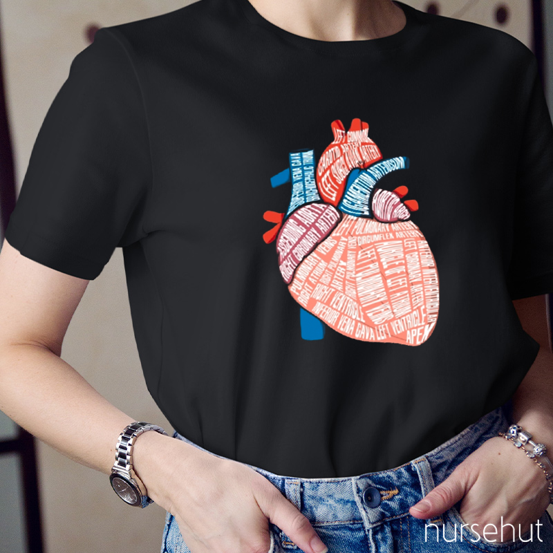 Anatomical Parts Of Heart Nurse T-Shirt