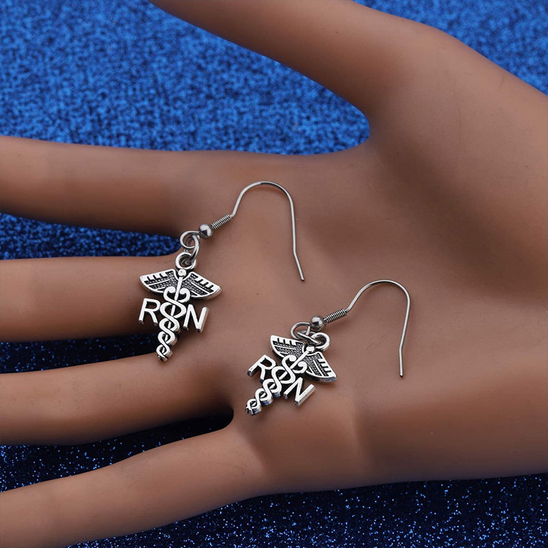 Registered Nurse Nurse Metal Earrings