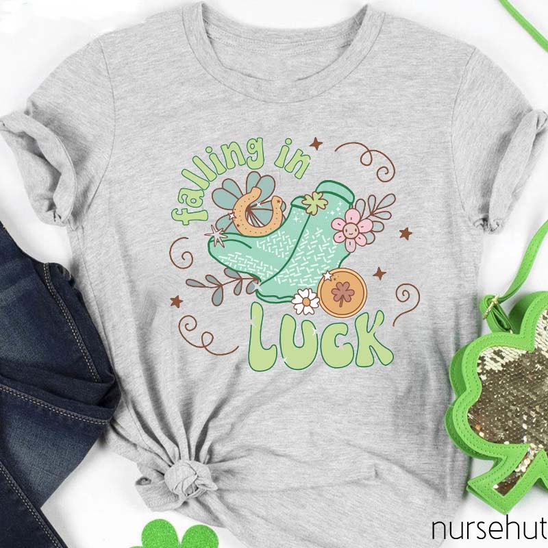 Falling In Luck Nurse T-Shirt