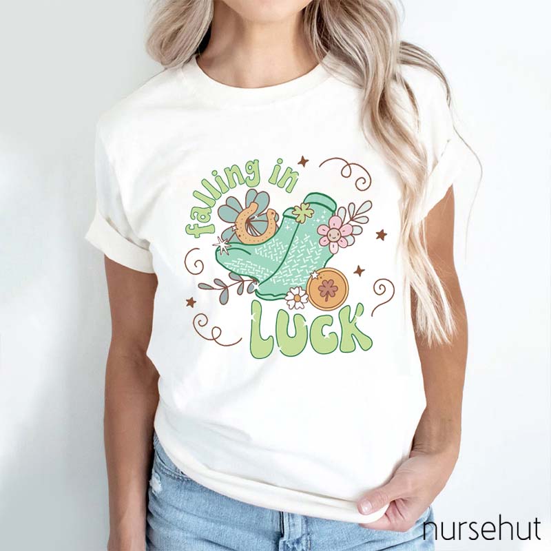 Falling In Luck Nurse T-Shirt