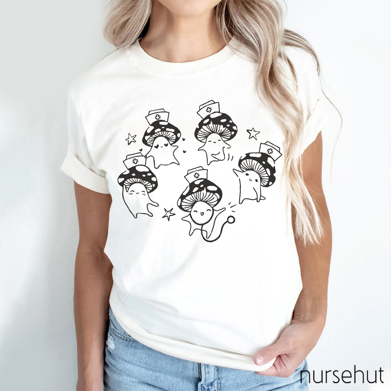 Five Little Nurse Mushrooms Nurse T-Shirt