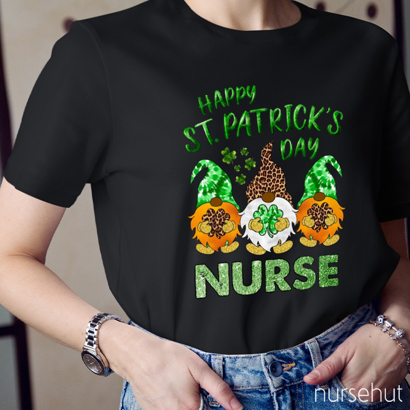 Gnome Nurse Happy St. Patrick's Day Nurse T-Shirt