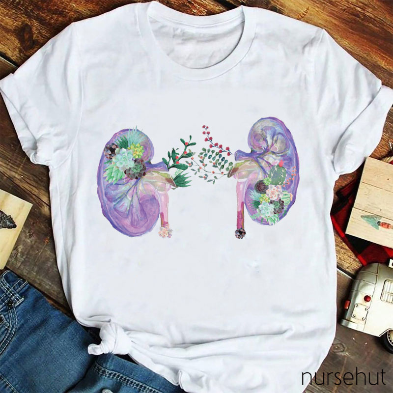Flower Kidney Nurse T-Shirt