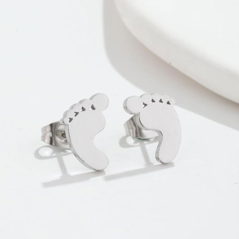 Cute Little Feet Nurse Metal Earrings