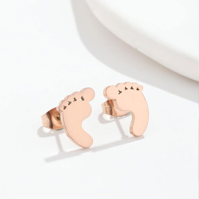 Cute Little Feet Nurse Metal Earrings