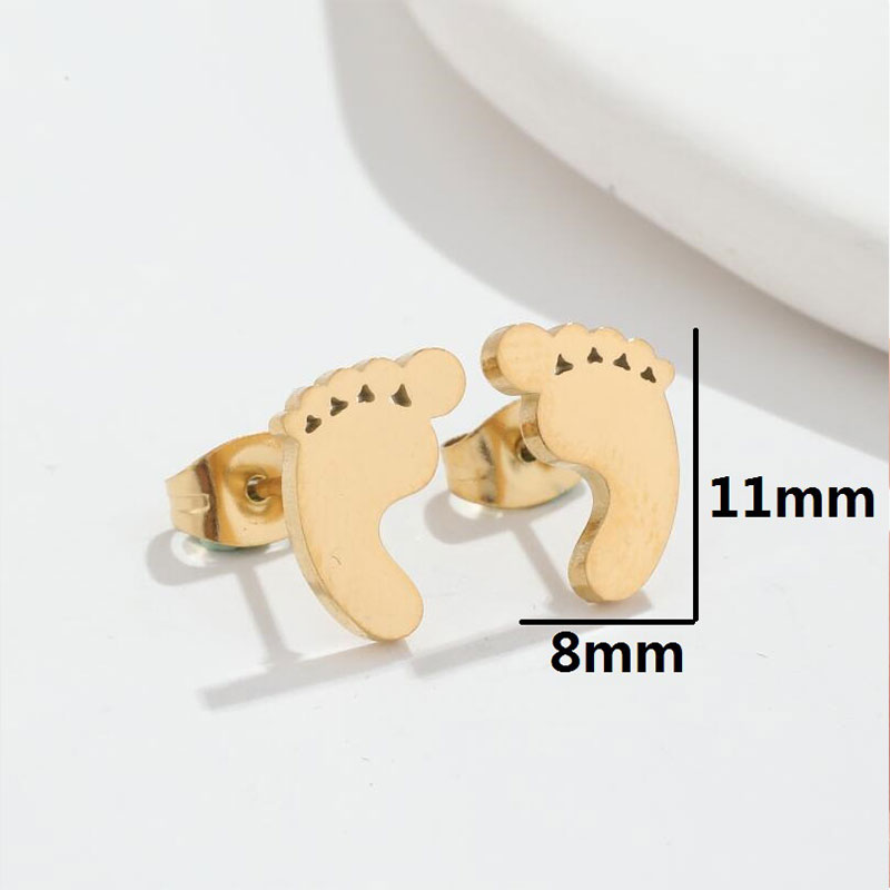 Cute Little Feet Nurse Metal Earrings