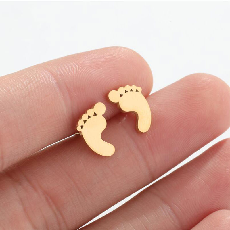 Cute Little Feet Nurse Metal Earrings