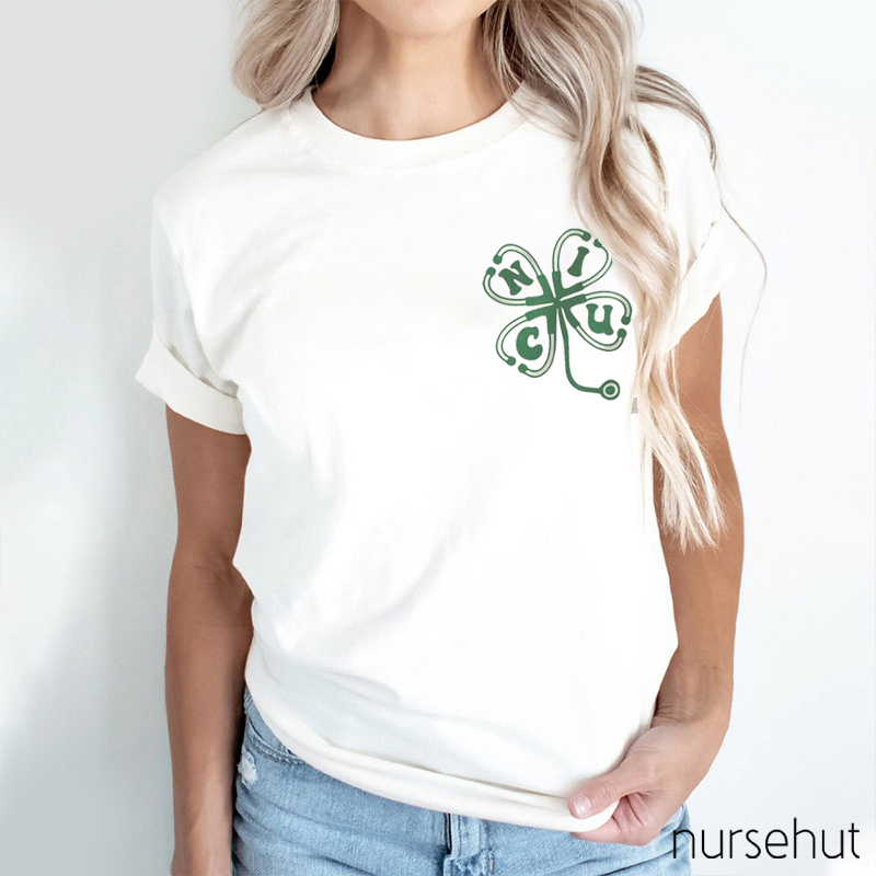 Personalized Title Shamrock Stethoscope Nurse T-Shirt
