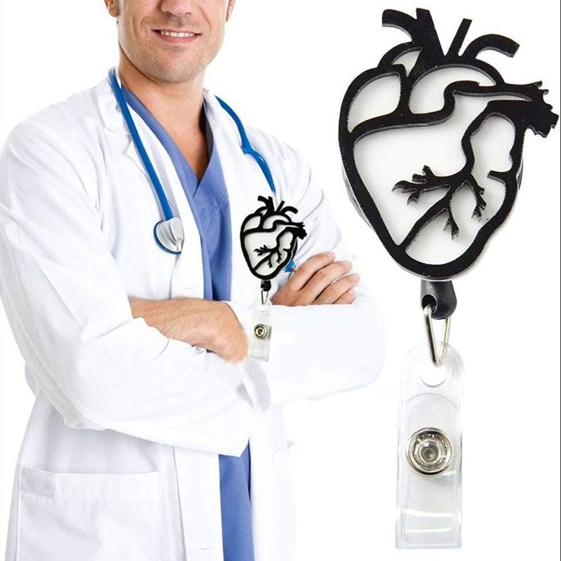 Cardiac Structure Nurse Badge Reel
