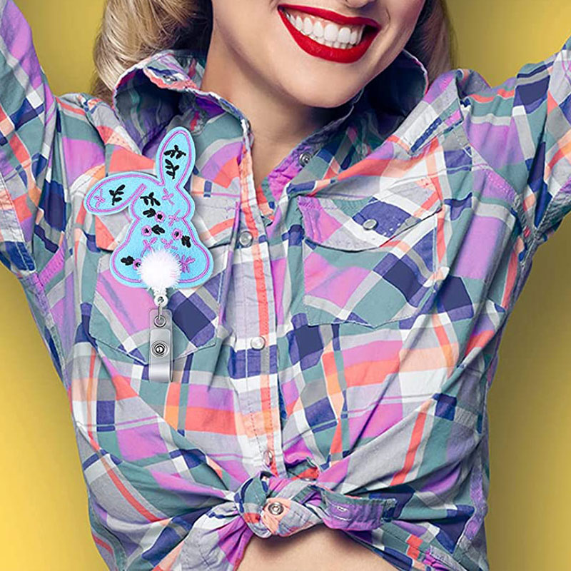 Cute Little Easter Bunny Nurse Badge Reel