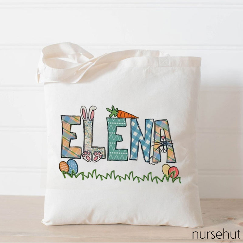 Personalized Happy Easter Nurse Name Nurse Tote Bag