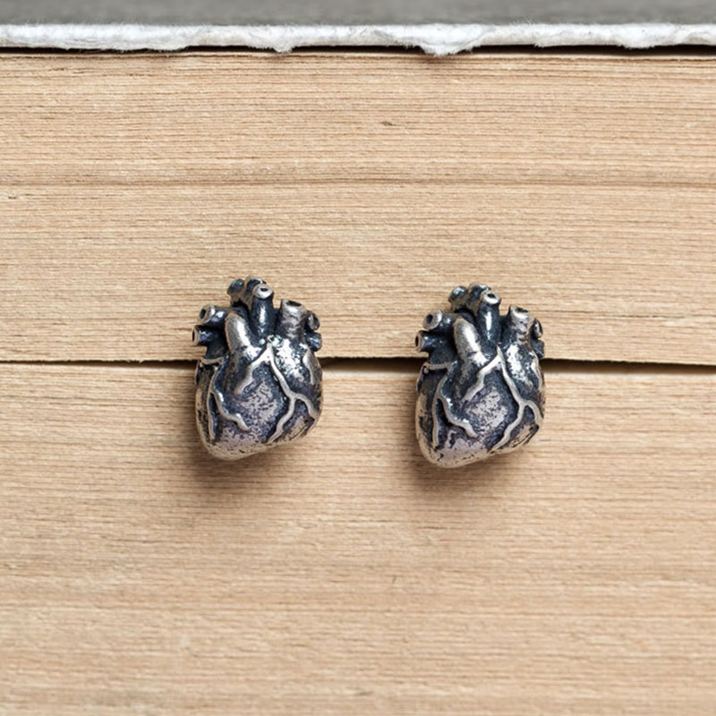 Punk Retro Heart Sliver Nurse Metal Earrings