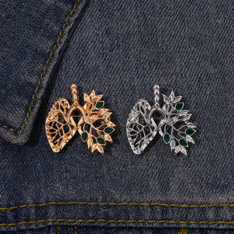 Leaf Shaped Lungs Nurse Pin