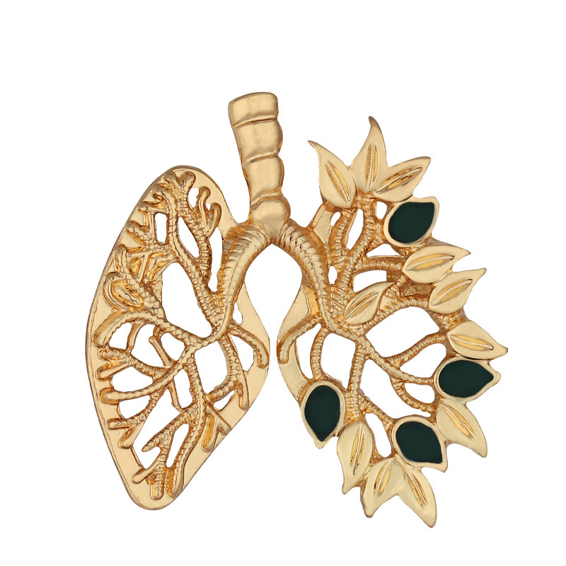 Leaf Shaped Lungs Nurse Pin
