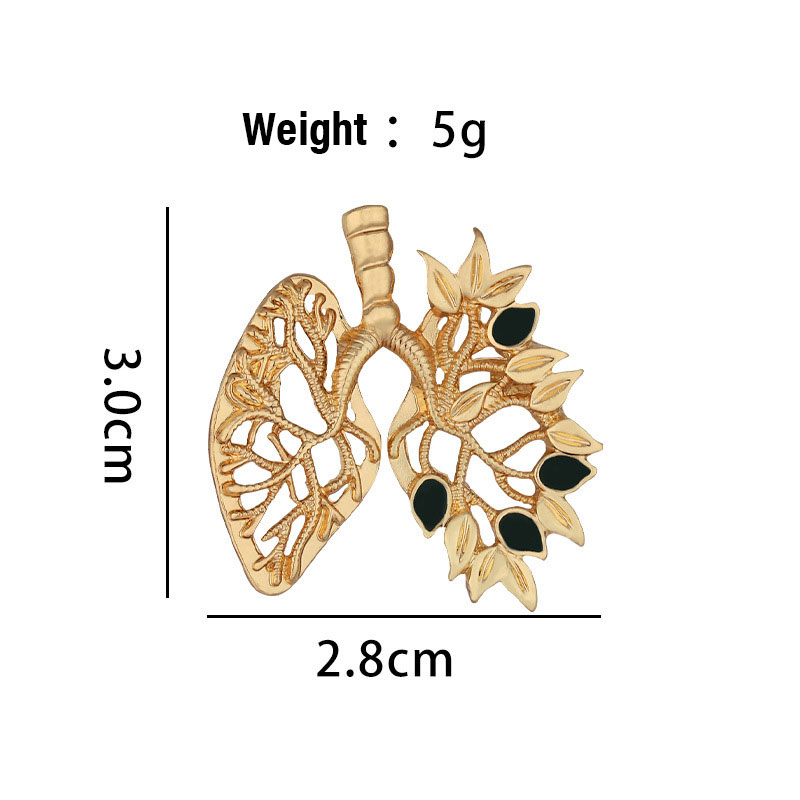 Leaf Shaped Lungs Nurse Pin